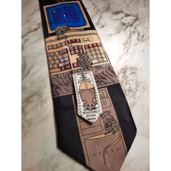 Slice of Life Mens Neck Tie Mouse Trap Maze - Picture 3 of 6